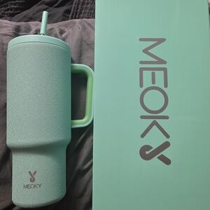 Green Insulated Tumbler with Straw